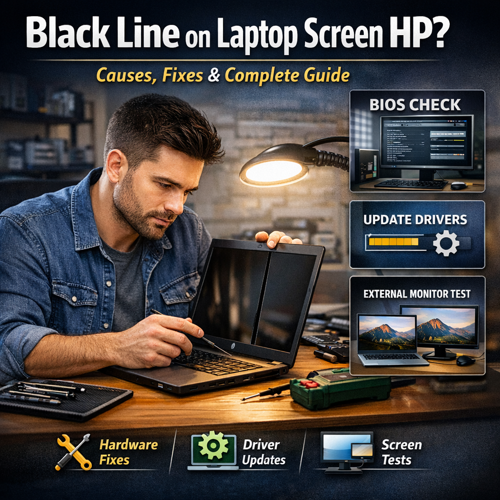 Black Line on Laptop Screen HP